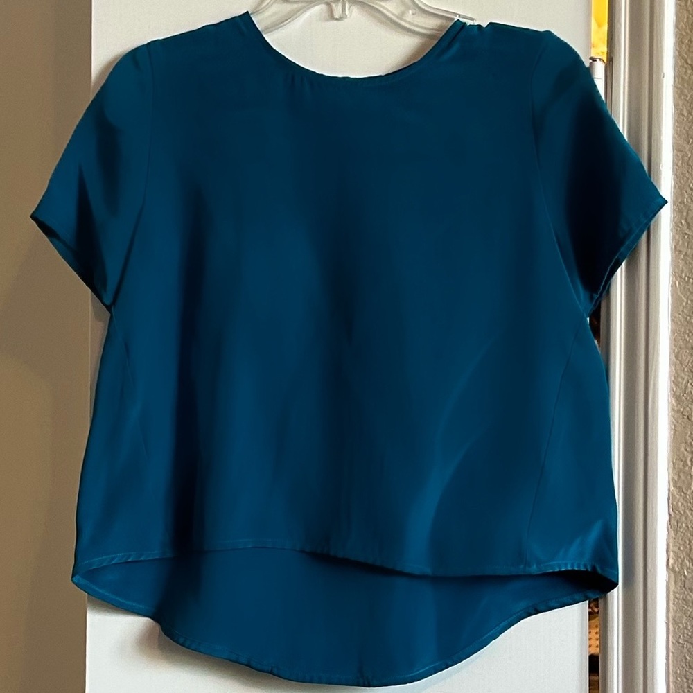 Co collections Teal Silk Blouse